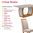 Ver imagem 2 de Mesa de Jantar Milena 180cm Tampo MDF Vidro Canto Copo com 6 Cadeiras Lorena Moderna Mobília