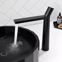 Ver imagem 3 de Torneira Slim Alta Monocomando P Cuba Lavatório Banheiro Lavabo Pia Preto Fosco Black Luxo Metal