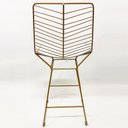 Ver imagem 4 de Banqueta Alta para Cozinha Bertoia Retrô cor Dourado fosco assento branco - Poltronas do Sul