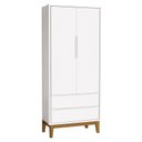 Ver imagem 3 de Cômoda Gaveteiro e Guarda Roupa Infantil 2 Portas New Classic Branco com Pés Madeira – Reller