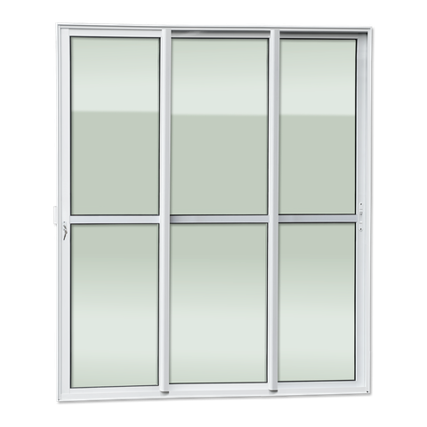Porta Correr 3F.Móv.1/3 210 x 200 Elite c/Fechadura Tetra V.Liso Branco Brimak