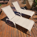 Ver imagem 2 de Kit 2 Espreguiçadeiras Piscina Reclinável Alumínio Fibra Sintética Julia Fendi