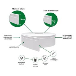 Meu Rodapé Autocolante Eva Flexível 15 Cm X 1 Cm X 5 Metros - 2