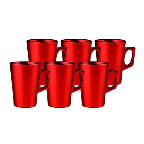 Conjunto de Caneca Barcelona 140ml 6 Peças Vermelho - Vermelho