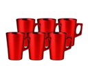 Ver imagem 1 de Conjunto de Caneca Barcelona 140ml 6 Peças Vermelho - Vermelho