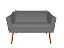 Ver imagem 1 de Namoradeira Decorativa Agatha Suede Cinza 2 Lugares Pés Madeira Ms Decor