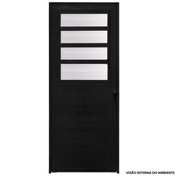 Porta de alumínio Basculante lambril max Preto "D" 210x70 - 1