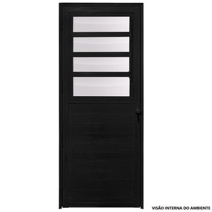 Porta de alumínio Basculante lambril max Preto "D" 210x70