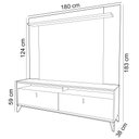 Ver imagem 6 de Rack para Sala com Painel para Tv 75 Pol 182cm Naomi L05 Tauari Off White Fosco - Lyam Decor