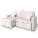 Ver imagem 3 de Sofá 4 Lugares 2,60m Retrátil e Reclinável em Tecido Bouclé – Malta Lucadi Off White
