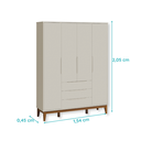 Ver imagem 7 de Quarto de Bebê Berço Evolution + Guarda Roupa 4P + Cômoda 4g Elfe Areia com Colchão