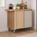 Ver imagem 5 de Balcão de Cozinha Módulo Canto Solari Porta Dobradiças Metálicas MDF Pés em Plástico Jequitibá/Gris
