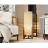 Abajur de Chão Luminária Moderna Rattan Tela Indiana Madeira - 1