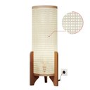 Ver imagem 3 de Abajur de Chão Luminária Moderna Rattan Tela Indiana Madeira