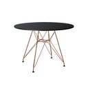 Ver imagem 5 de Mesa de Jantar Redonda Preta 110cm com 4 Poltronas Pretas Ferro Cobre Preto