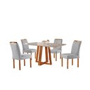 Ver imagem 2 de Conjunto Sala de Jantar 4 Lugares Mesa e Cadeiras Madeira Maciça 1.20x0.80