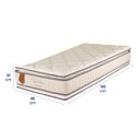 Ver imagem 5 de Colchão Solteiro Prorelax 88x188x30 Bali Molas Ensacadas Pillow Top Duplo - Bege
