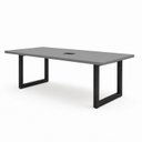 Ver imagem 2 de Mesa Reunião Escritório 200x90cm com Caixa de Tomadas Pés Metal Industrial Executive