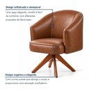 Ver imagem 4 de Kit 2 Poltronas Giratórias Corino Base Madeira Maciça Juliana