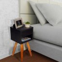 Ver imagem 2 de Mesa De Cabeceira Retro 40cm Preto Pé Palito CASTANHO ENVIO MONTADA