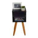 Ver imagem 5 de Mesa De Cabeceira Retro 40cm Preto Pé Palito CASTANHO ENVIO MONTADA