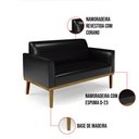 Ver imagem 6 de Sofá Namoradeira com 2 Poltronas Base de Madeira Fixa Castanho Marisa Corano D03 - D'Rossi Preto