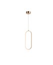 Ver imagem 1 de Pendente Oval Dourado 40cm Led 15w 3000k Bivolt Paris Luz