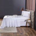 Ver imagem 4 de Kit Lençol de Cama Queen Completo 400 Fios Percal 4 Peças Ponto Palito Anti-pilling com Toque 100% M