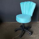 Ver imagem 3 de Cadeira Mocho Pétala Veludo Azul Turquesa - In9 Decor