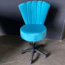 Ver imagem 2 de Cadeira Mocho Pétala Veludo Azul Turquesa - In9 Decor