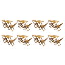 Ver imagem 3 de Kit 8 Jogos de Mesa Dobrável com 2 Cadeiras de Madeira 70x70 - Mel