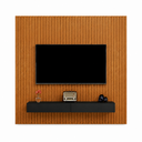 Ver imagem 5 de Rack Suspenso com Painel Ripado Moderno e Elegante 2 Gavetas:Preto