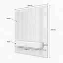 Ver imagem 4 de Rack Suspenso com Painel Ripado Moderno e Elegante 2 Gavetas:Preto