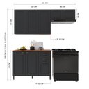 Ver imagem 2 de Armário de Cozinha Modulada Compacta Fidelitá Nara 100% MDF 3 Peças 200cm 8 Portas 2 Gavetas com