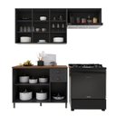 Ver imagem 4 de Armário de Cozinha Modulada Compacta Fidelitá Nara 100% MDF 3 Peças 200cm 8 Portas 2 Gavetas com
