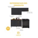 Ver imagem 5 de Armário de Cozinha Modulada Compacta Fidelitá Nara 100% MDF 3 Peças 200cm 8 Portas 2 Gavetas com