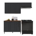 Ver imagem 1 de Armário de Cozinha Modulada Compacta Fidelitá Nara 100% MDF 3 Peças 200cm 8 Portas 2 Gavetas com