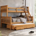 Ver imagem 1 de Beliche Casal Madeira Maciça Reforçada + Cama Aux Solteiro Gav:Mel