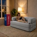 Ver mais imagens de Sofá Cama Orbe 1,90m Xpand Tech Tecido Boucle Cinza Claro Cama Inbox