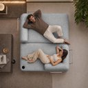 Ver imagem 7 de Sofá Cama Orbe 1,90m Xpand Tech Tecido Boucle Cinza Claro Cama Inbox