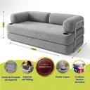 Ver imagem 2 de Sofá Cama Orbe 1,90m Xpand Tech Tecido Boucle Cinza Claro Cama Inbox