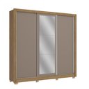 Ver imagem 3 de Guarda Roupa Casal 3 Portas de Correr com 2 Gavetas Espelho e Pés 223cm Cb07m570 Kappesberg
