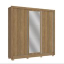 Ver imagem 2 de Guarda Roupa Casal 3 Portas de Correr com 2 Gavetas Espelho e Pés 223cm Cb07m570 Kappesberg