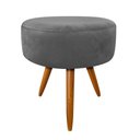 Ver imagem 1 de Puff Decorativo Banqueta Dóris Redondo Suede Grafite