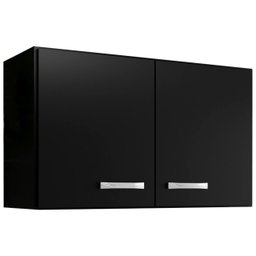 Armário Aéreo 2 Portas 80cm Evidencia Cor Preto - 1