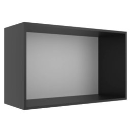 Armário Aéreo 2 Portas 80cm Evidencia Cor Preto - 3