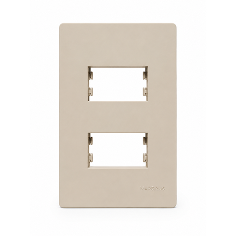 Placa+Suporte 4x2 2 Postos Infiniti Plus Duna Margirius Cor:Duna