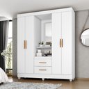 Ver imagem 4 de Guarda Roupa Casal Capela Branco Brilho - Móveis Leão