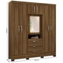 Ver imagem 4 de Guarda-Roupa Capelinha Casal 7 Portas 3 Gavetas com Espelho e Pés Grafite Colibri Móveis