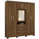 Ver imagem 3 de Guarda-Roupa Capelinha Casal 7 Portas 3 Gavetas com Espelho e Pés Grafite Colibri Móveis